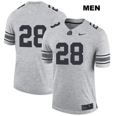 Men's NCAA Ohio State Buckeyes Amari McMahon #28 College Stitched No Name Authentic Nike Gray Football Jersey NS20K78GO